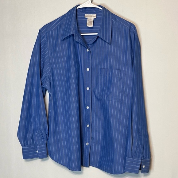 Jones New York Sport Shirt Womens 2X Multi Striped Long Sleeve Button Down. - Picture 1 of 6